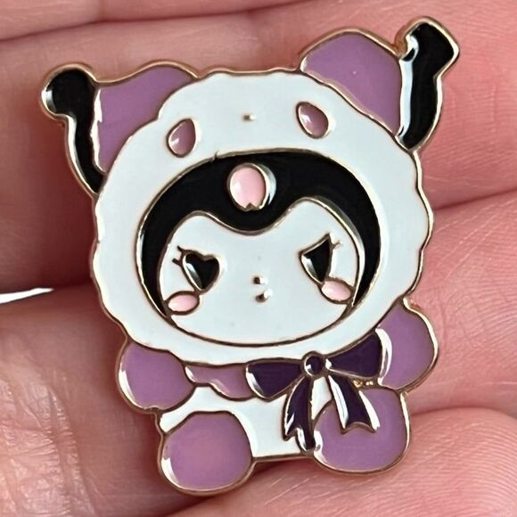 Kawaii Purple Winter Coat Bunny Enamel Pin - Picture 5 of 11